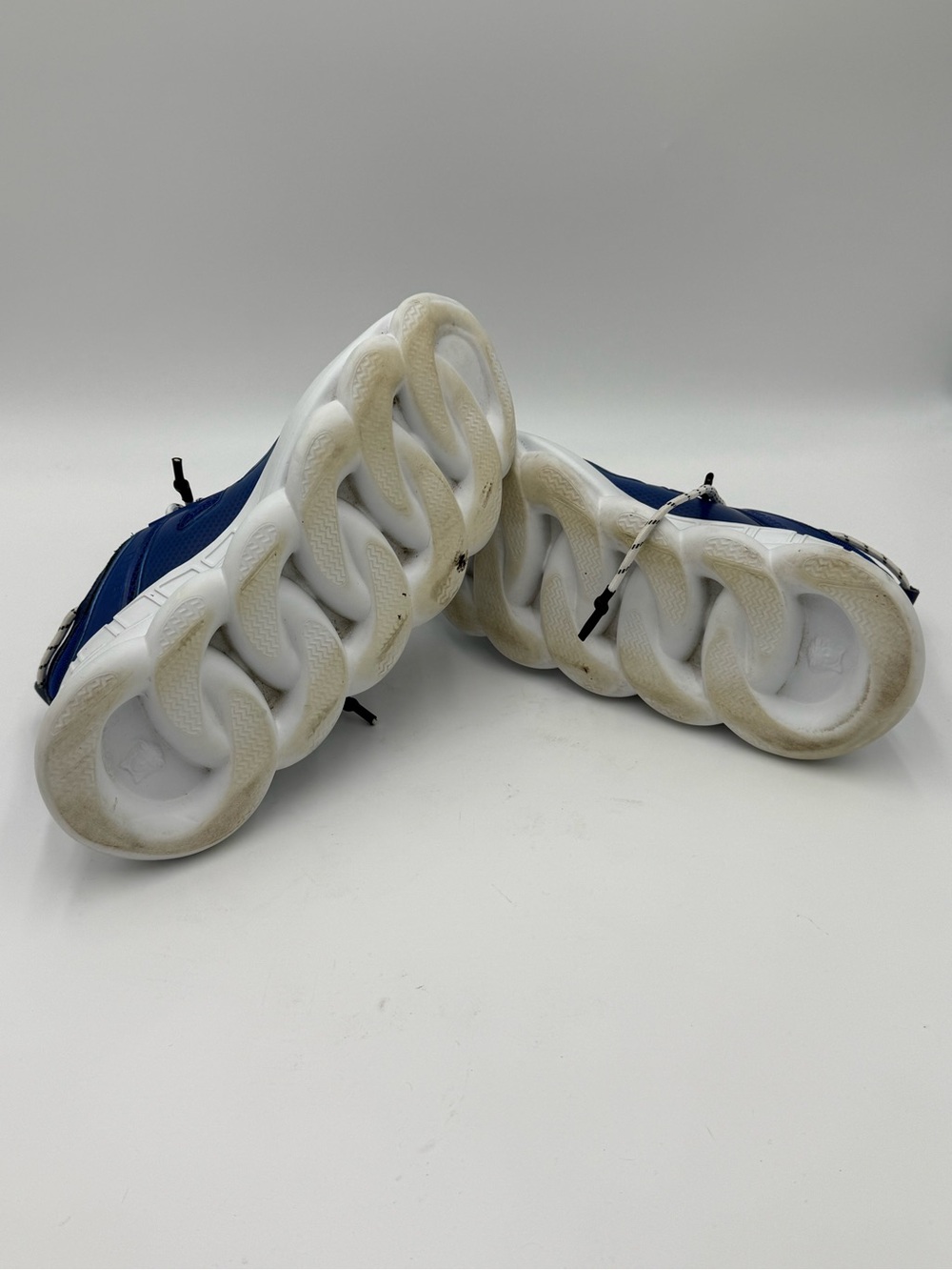 Versace Chain Reaction Sneakers Blue Mesh Suede Luxury Low Top Luxury Size 12 - Picture 6 of 10